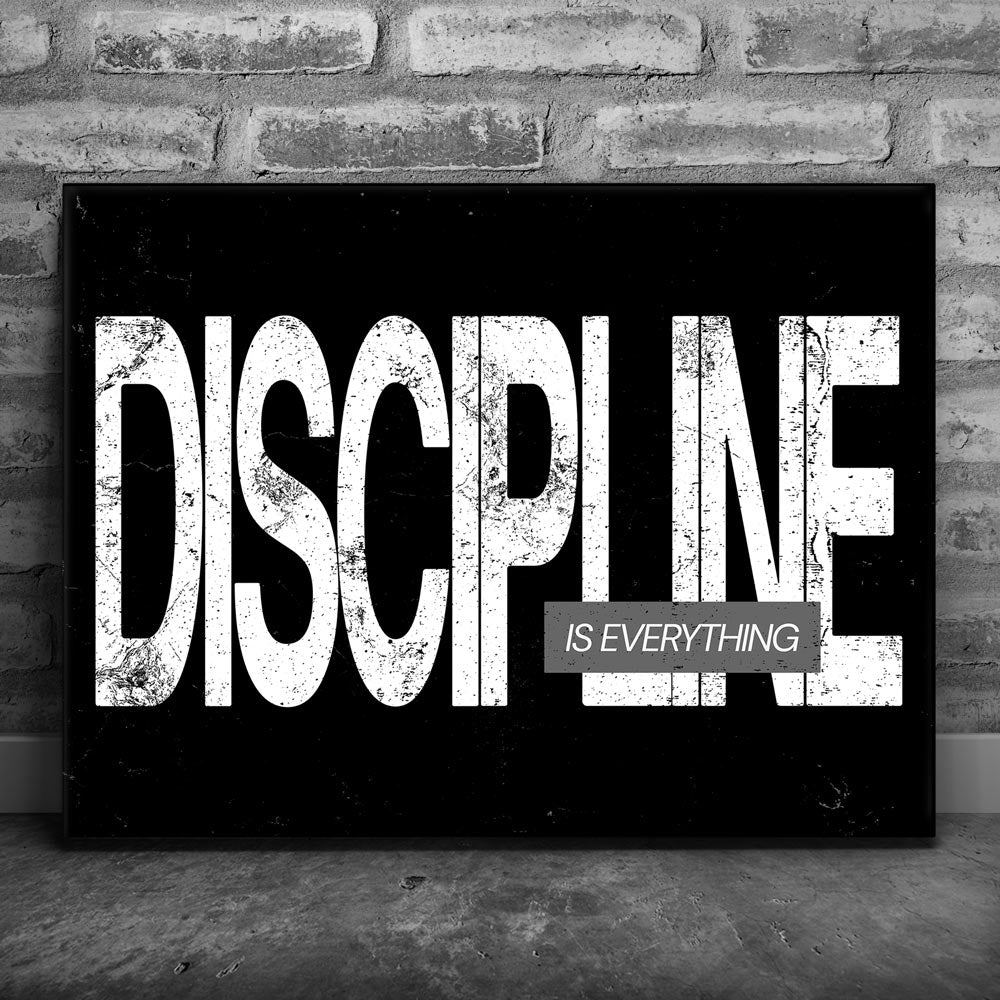 Discipline Is Everything - Red - B and W Canvas