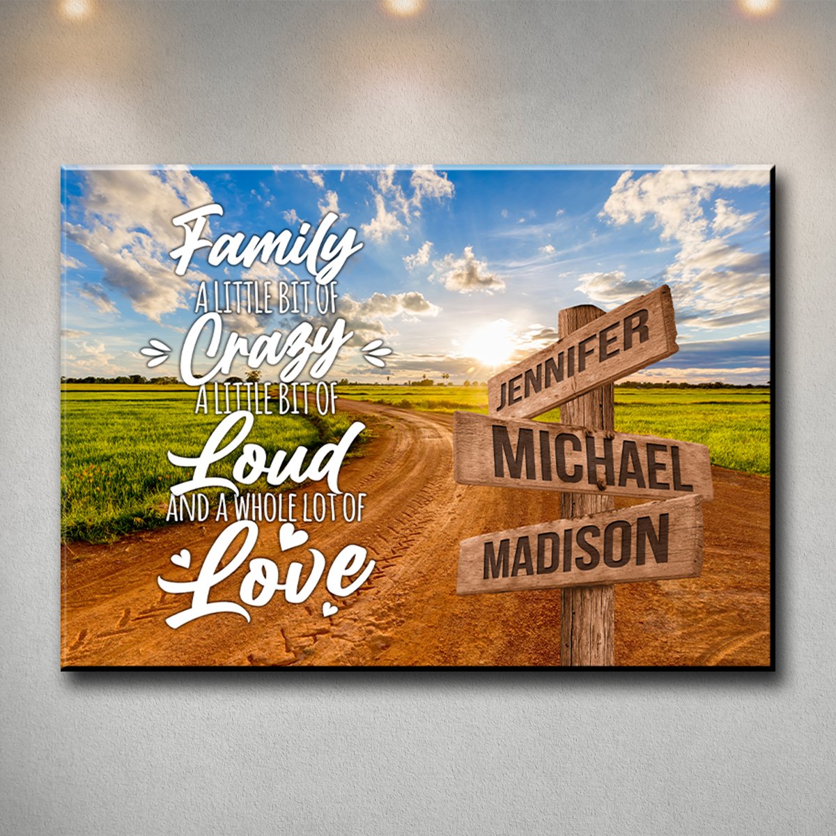 Dirt Road Color Saying 2 Multi-Names Premium Canvas Canvas