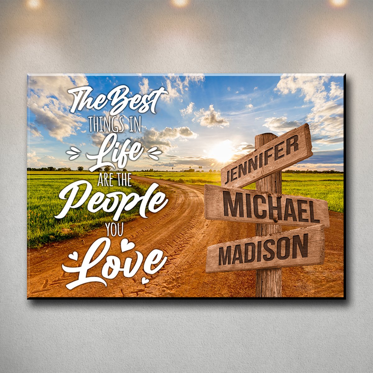 Dirt Road Color Saying 3 Multi-Names Premium Canvas Canvas