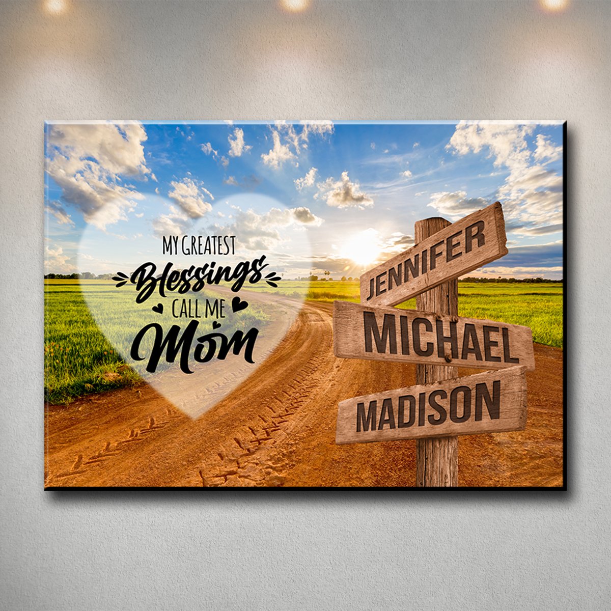 Dirt Road Color - Call Me Mom Multi-Names Premium Canvas Canvas