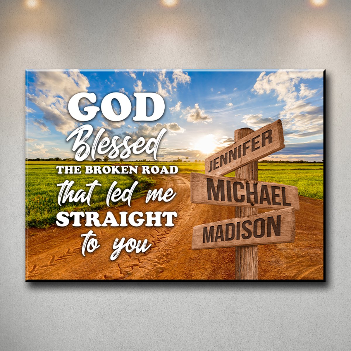 Dirt Road Color - God Blessed Multi-Names Premium Canvas Canvas