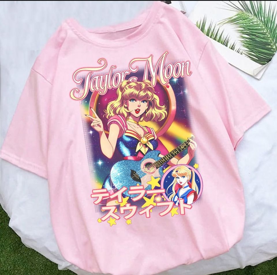 T-Shirt Taylor Moon, Anime Graphic Cartoon, Swift