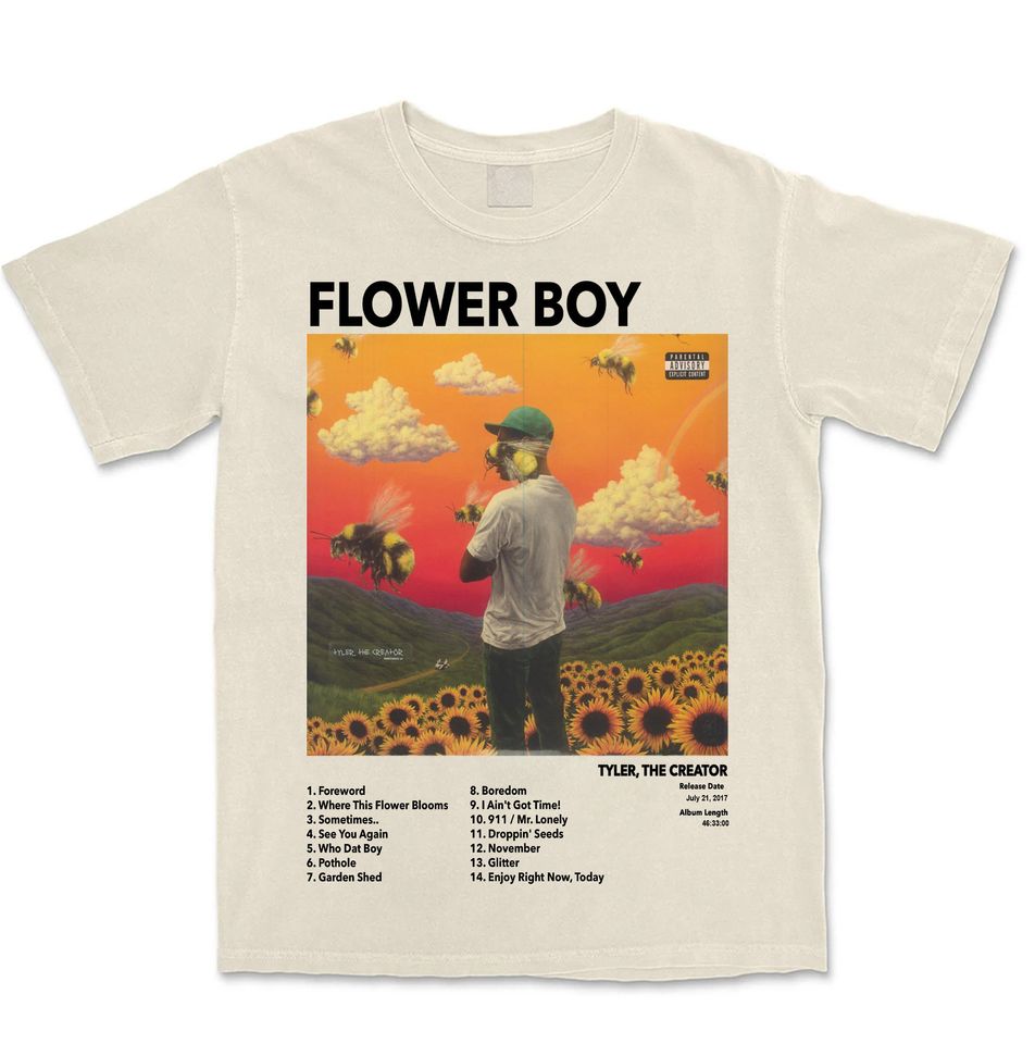 New T-Shirt Flower Boy Tyler The Creator, Retro Album T