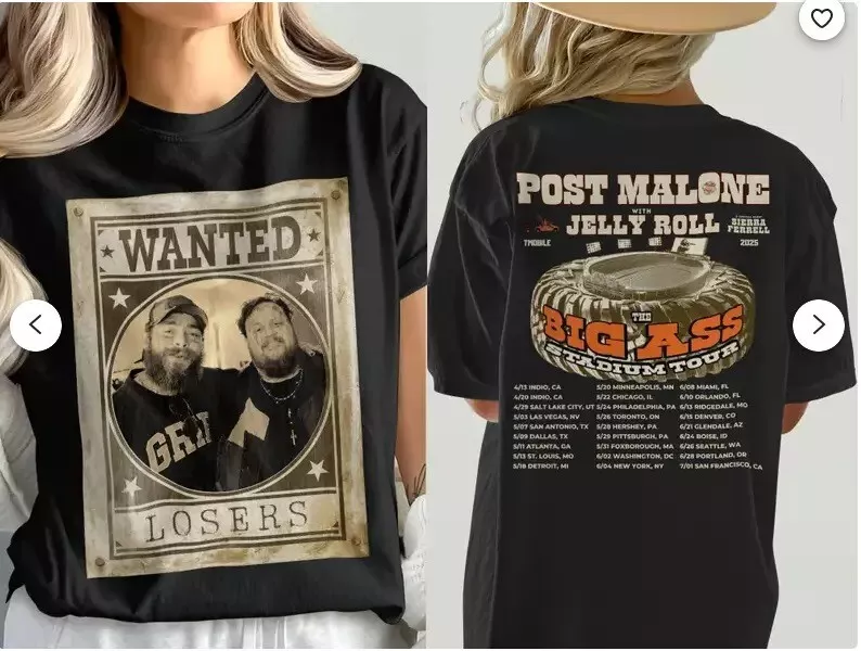 New T-Shirt Post Malone, Post Malone Tour, Big Ass Stadium Tour, Posty 2025 Tour