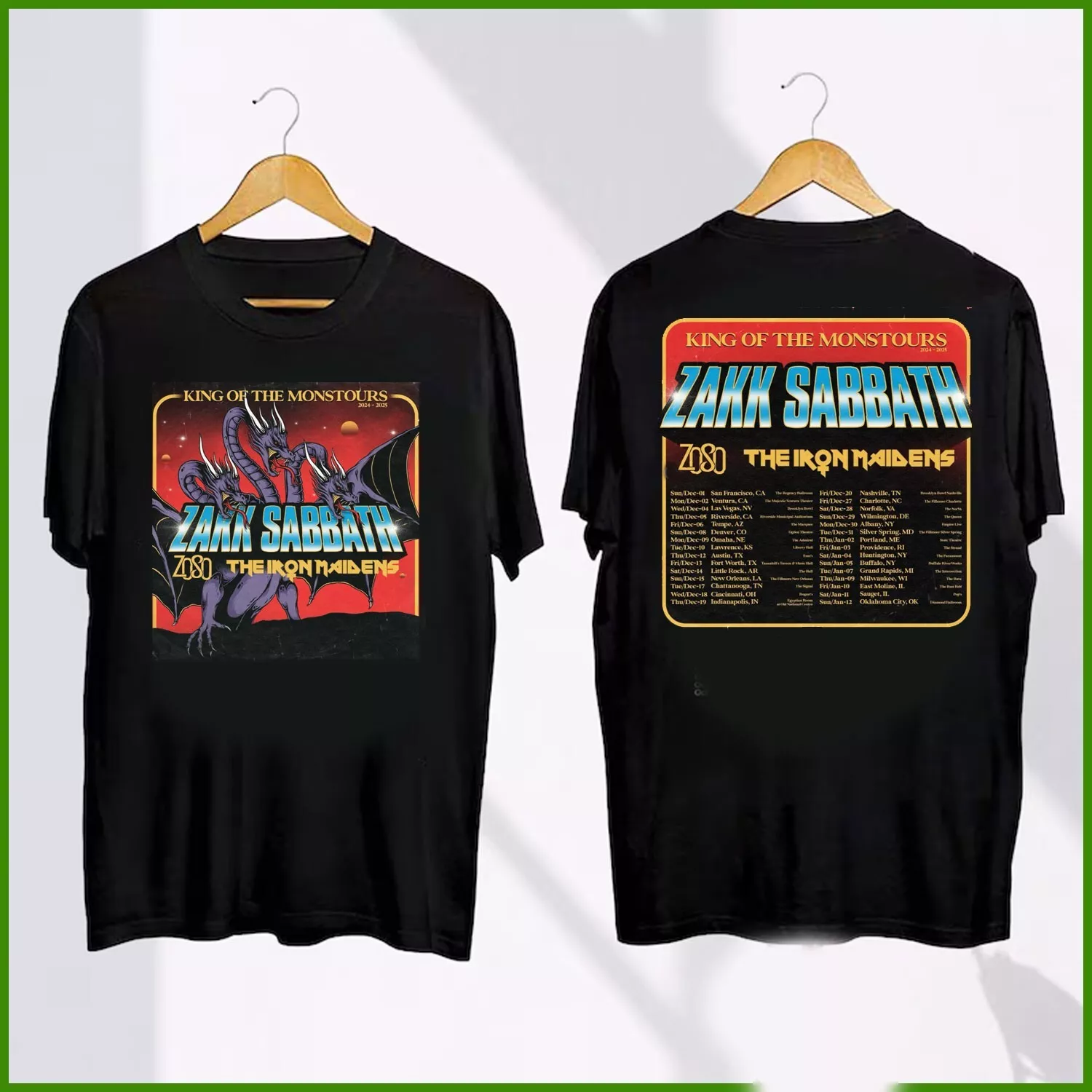 New T-Shirt King Of The Monstours Zakk Sabbath 2025 Tour