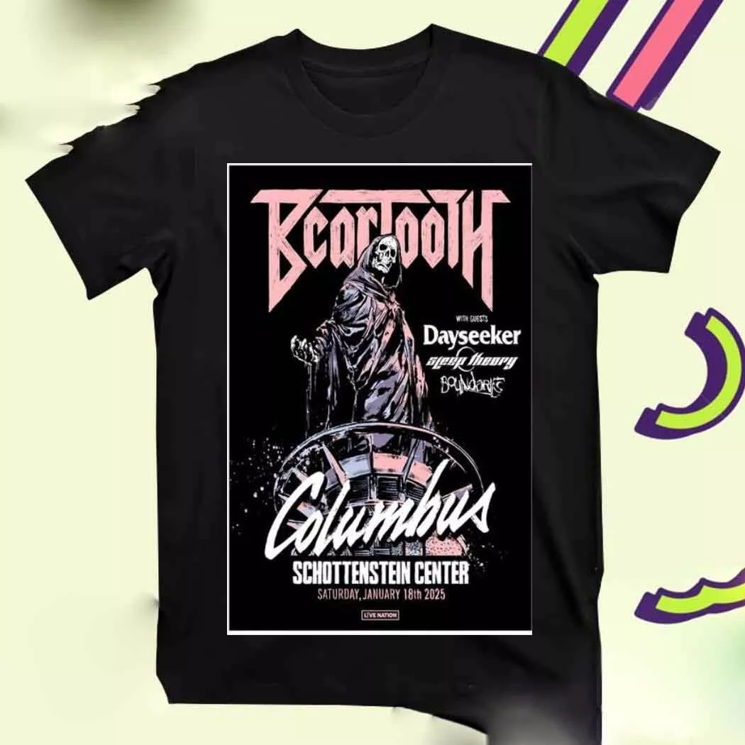 New T-Shirt Beartooth Jan 01 2025 The Schottenstein Center Columbus, Oh Tour Poster