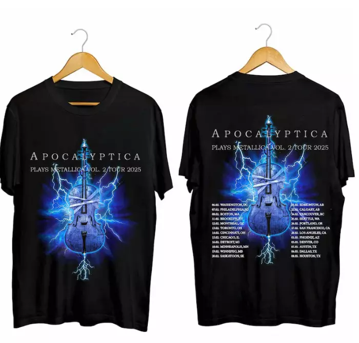 T-Shirt Apocalyptica 2025 Tour, Apocalyptica Band Fan, Apocalyptica 2025 Con