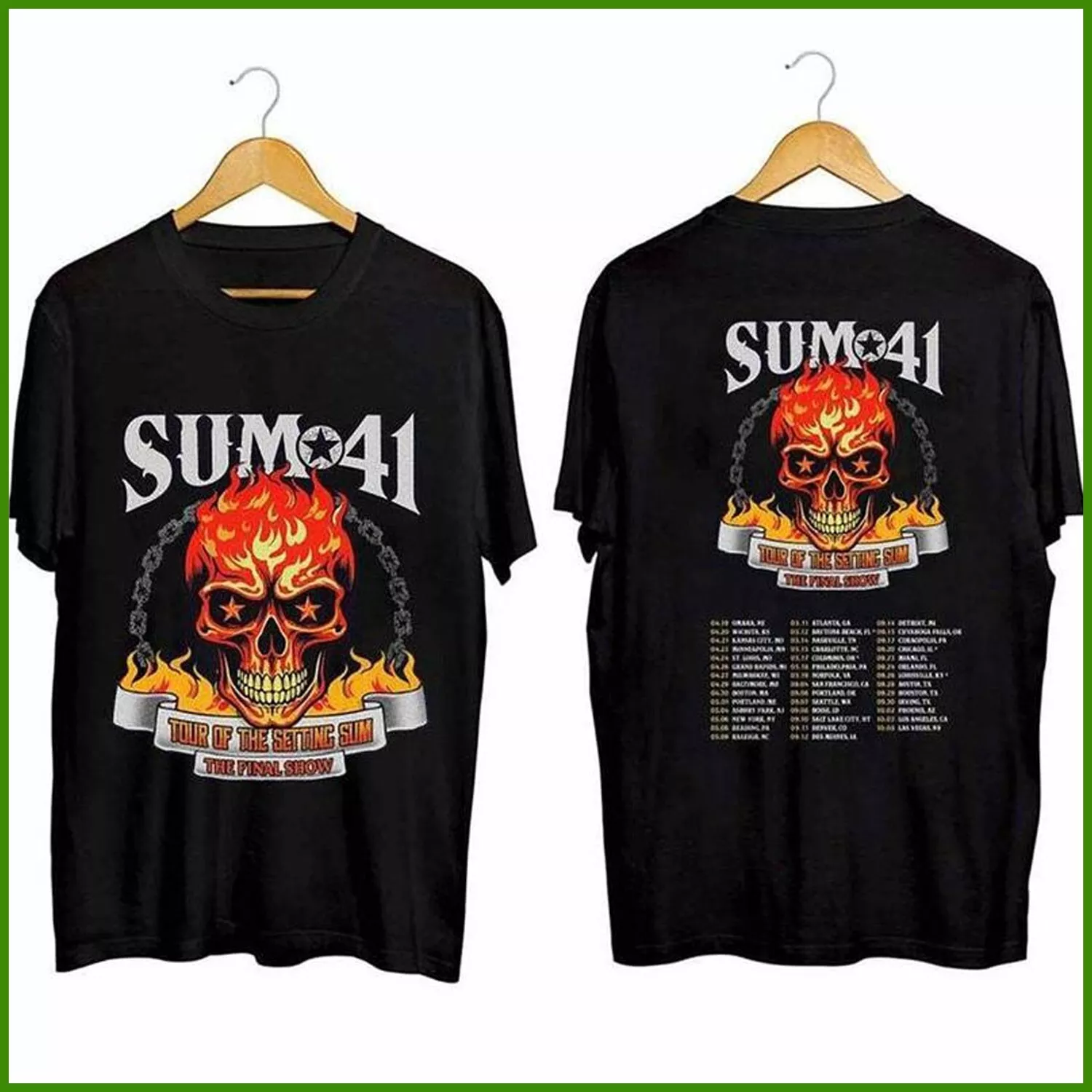 New T-Shirt Sum 41 2025 Tour Of The Setting Sum Final Show