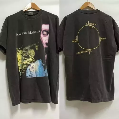 New T-Shirt Marilyn Manson Band Antichrist Superstar 1996 2 Side Unisex Reprint