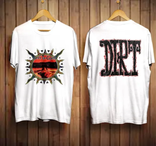 T-Shirt Rare Alice In Chains 2 Side Dirt Vintage Bands Double Sid