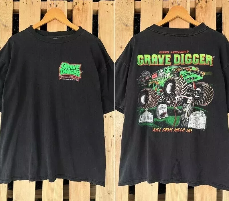 New T-Shirt Grave Digger Monster Truck 2 Sided 90S Basic Unisex Reprint