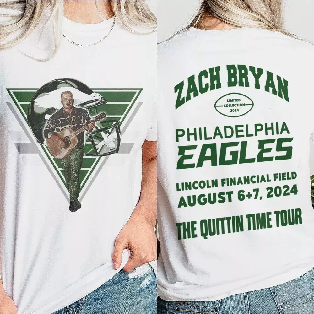 New T-Shirt Zach Bryan Eagles The Quittin Time Tour Remake From The Store 2Sides