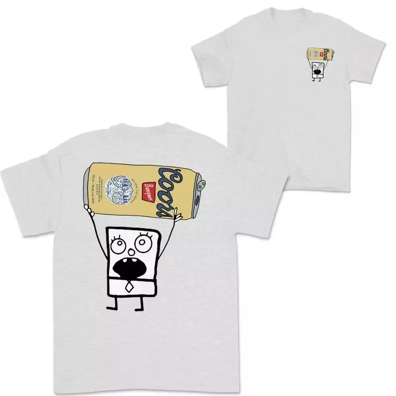 New T-Shirt Doodlebob Coors Banquet 2 Sided, Funny Drinking, Summer