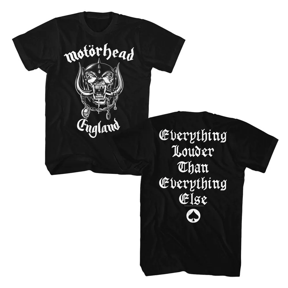 New T-Shirt Motorhead Everything Louder Than Everything Else MenS Rock Band Merch