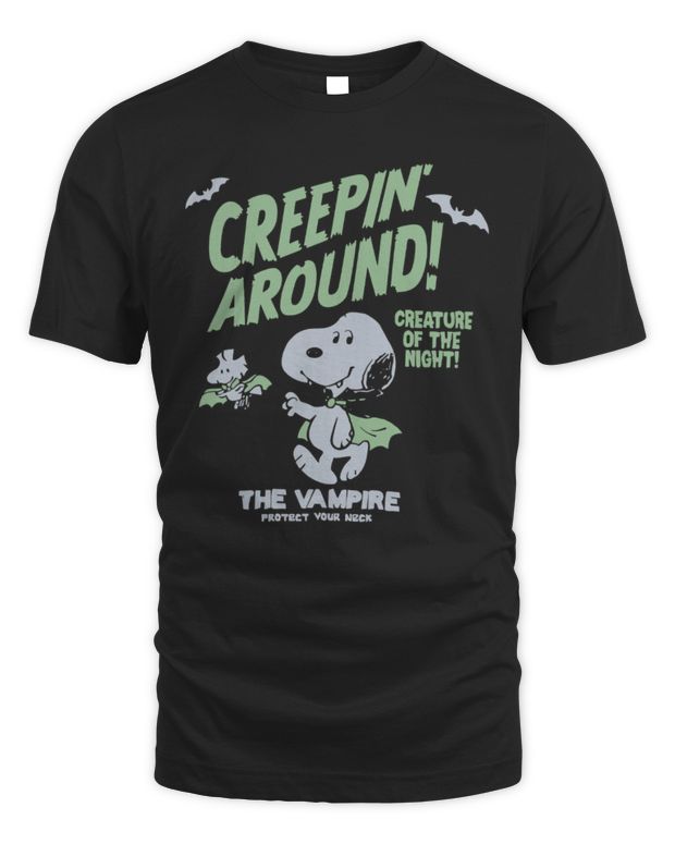 Snoomfies Creepin Around Creature Of The Night The Vampire Tee Black - Unisex Standard T-Shirt