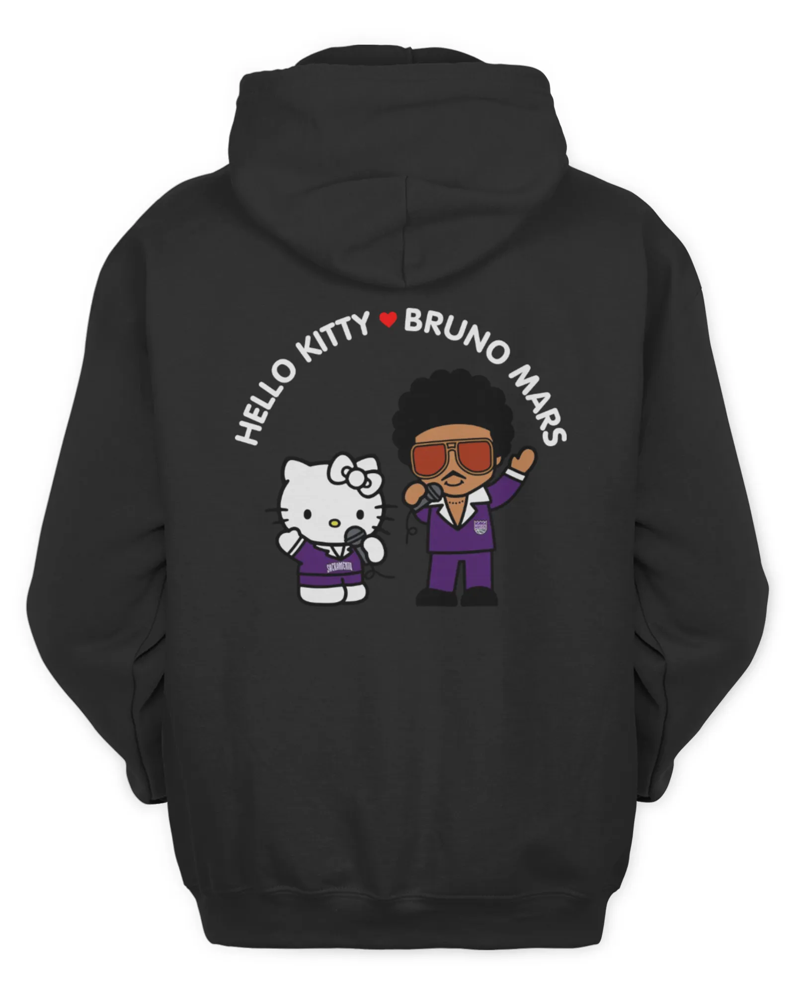 New Hoodie Sacramento Kings 2024 NBA Bruno Mars And Hello Kitty, Premium Hoodie