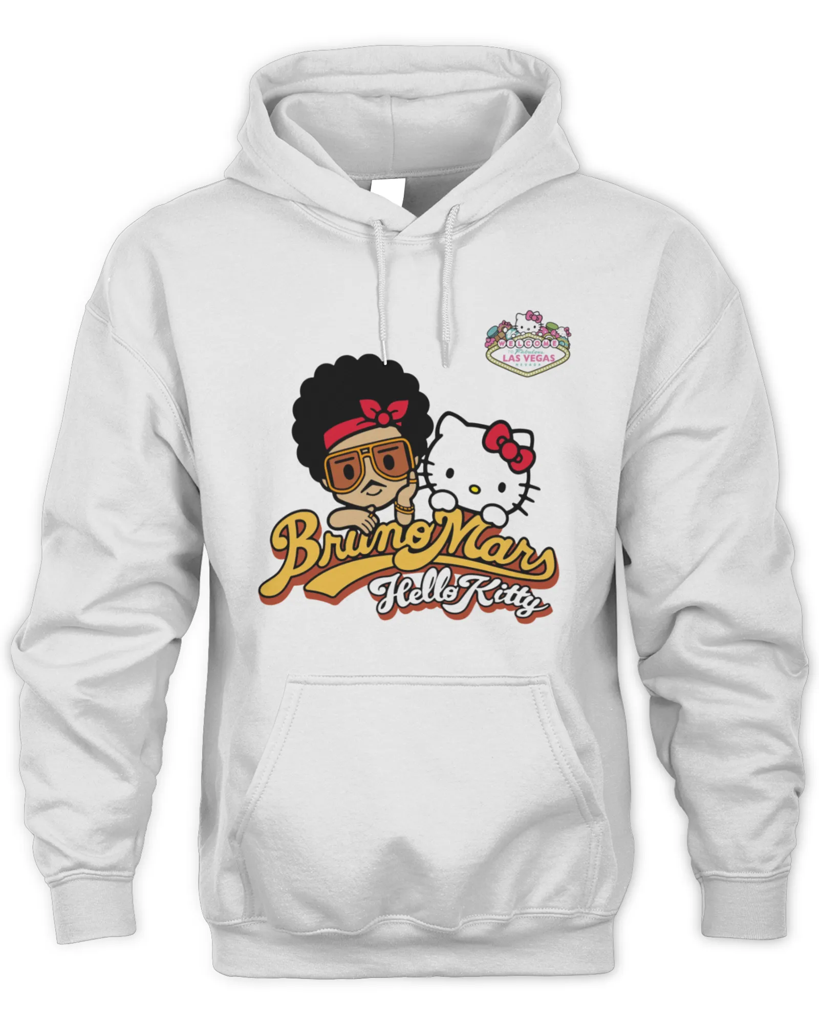 Hoodie Hello Kitty X Bruno Mars Meet & Greet White, Premium Hoodie