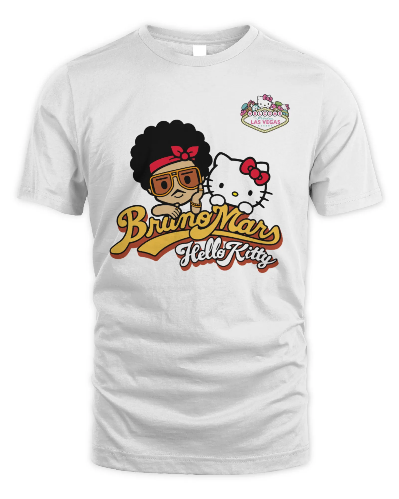 New T-Shirt Hello Kitty X Bruno Mars Meet & Greet White