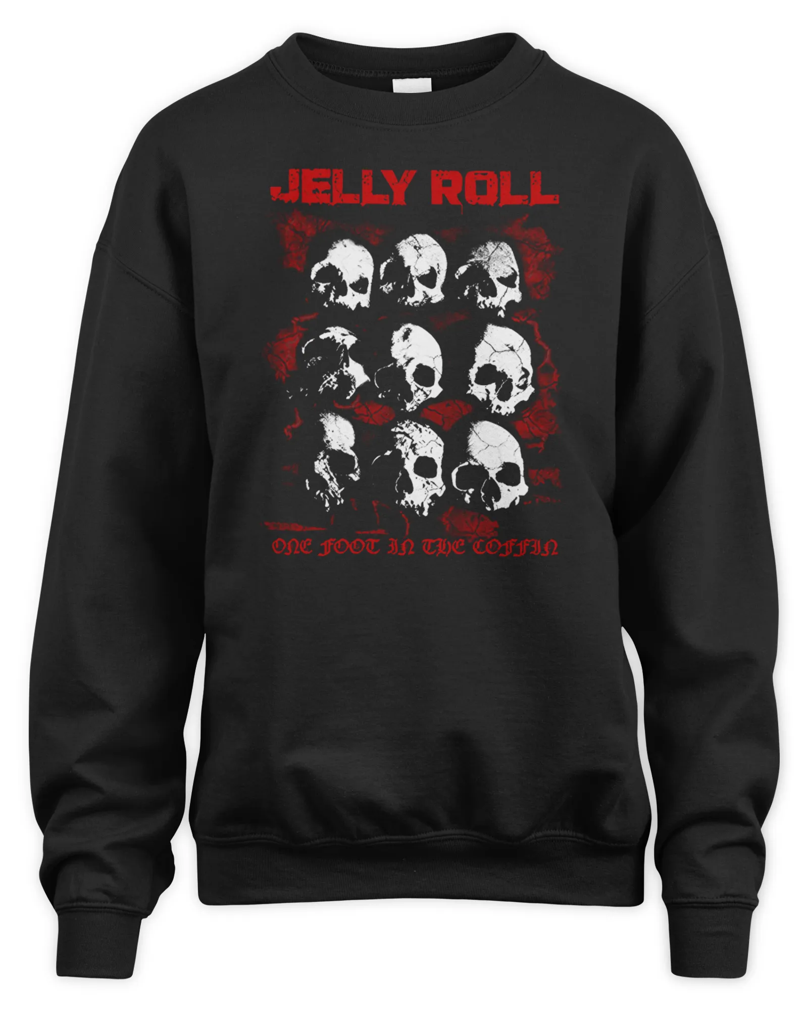 Sweatshirt Jelly Roll Merch Coffin Skull, Premium Sweaer 