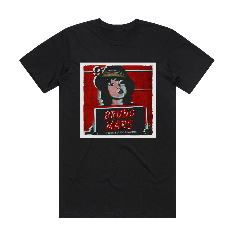 Bruno Mars Its Better If You Dont Understand Album Cover T-Shirt Black