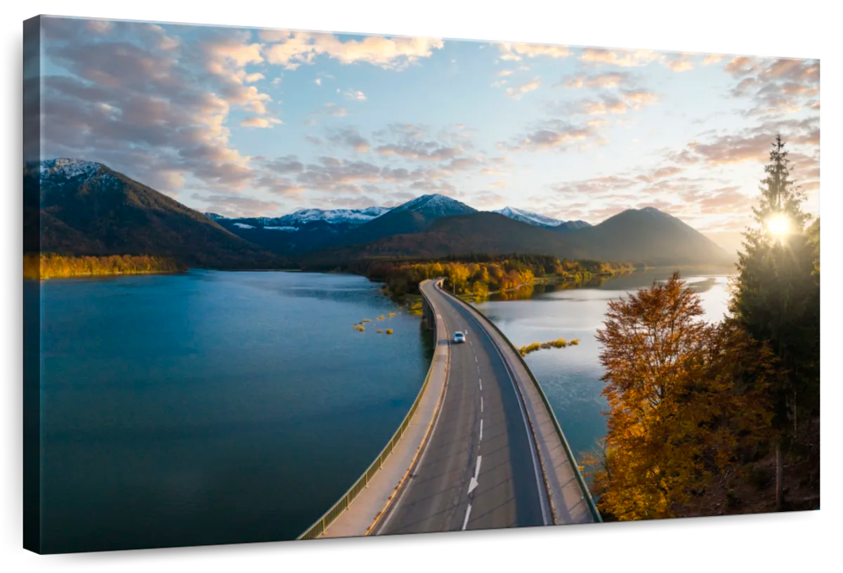 Driving Over Sylvenstein Lake