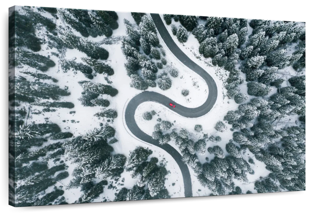 Driving On A Wintry Road