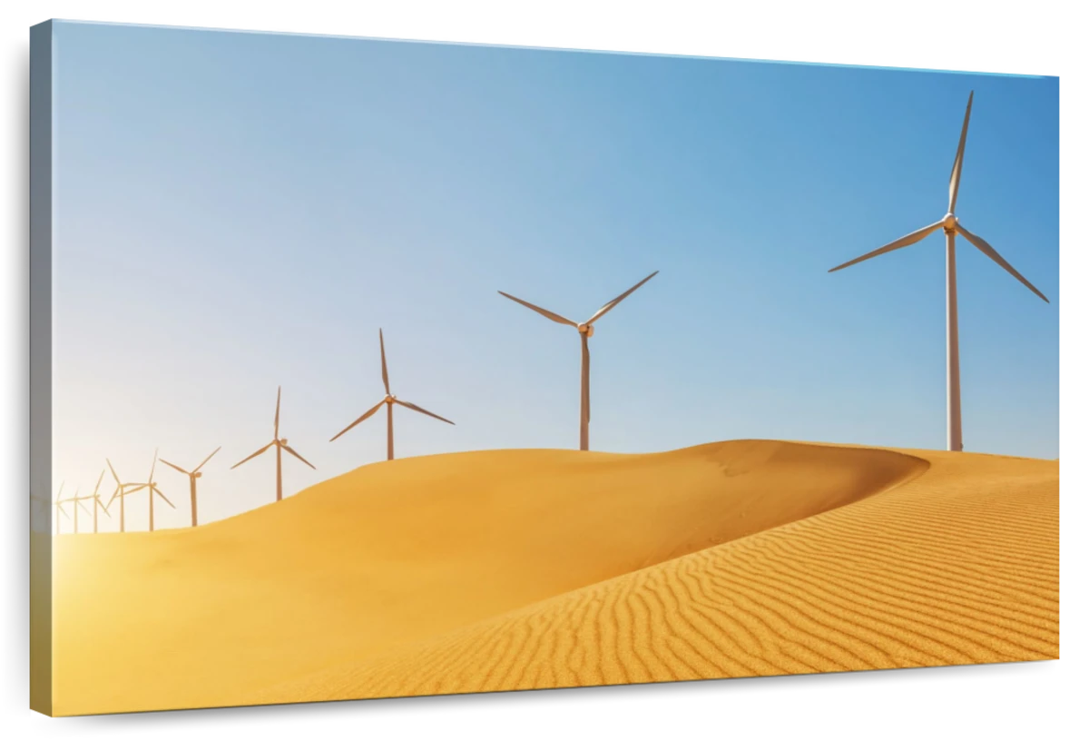 Golden Desert Wind Turbines