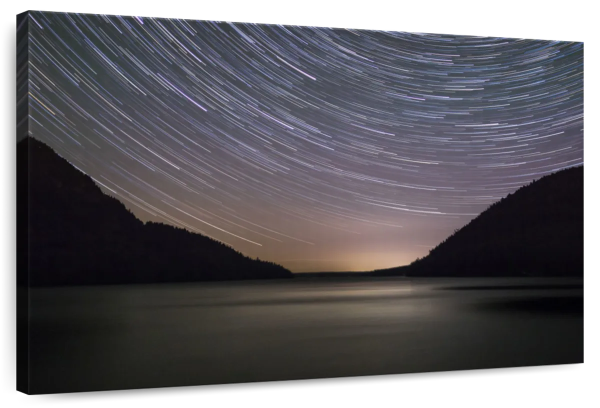Star Trails Over Long Pond Acadia