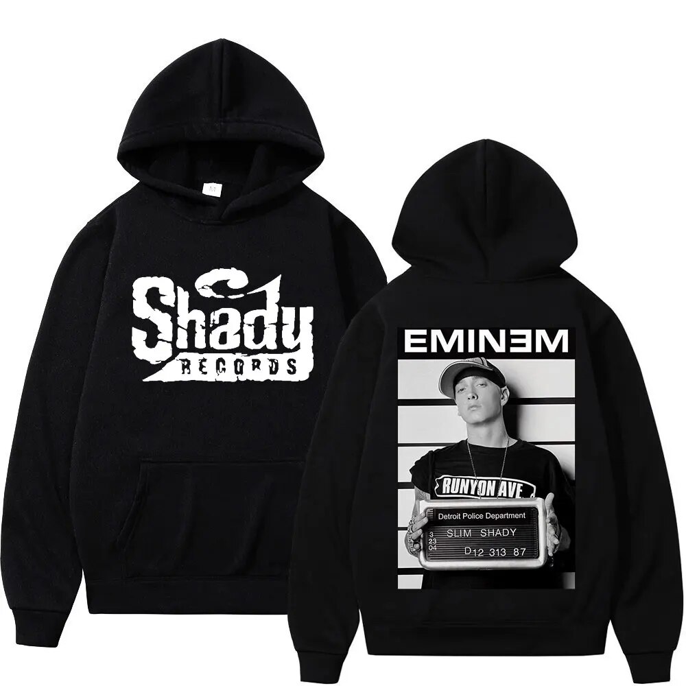 New Rapper Eminem Double Sided Print Hoodie Men Women Hip Hop Vintage HoodieTrend Hoodie