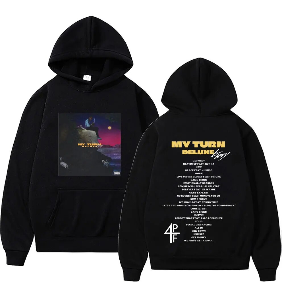 New Rapper Lil Baby My Turn Music Album Cover Hoodie Mens Casual Hip Hop Vintage Pullovers
