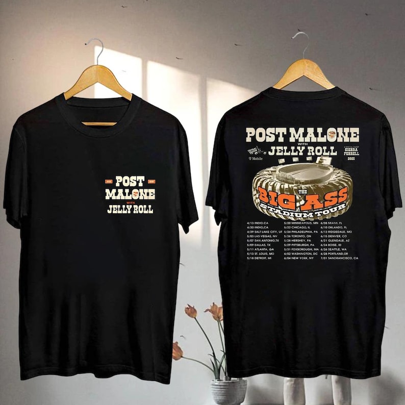 New Post Malone And Jelly Roll Tour Post Malone Big Ass Stadium Tour 2025 Shirt
