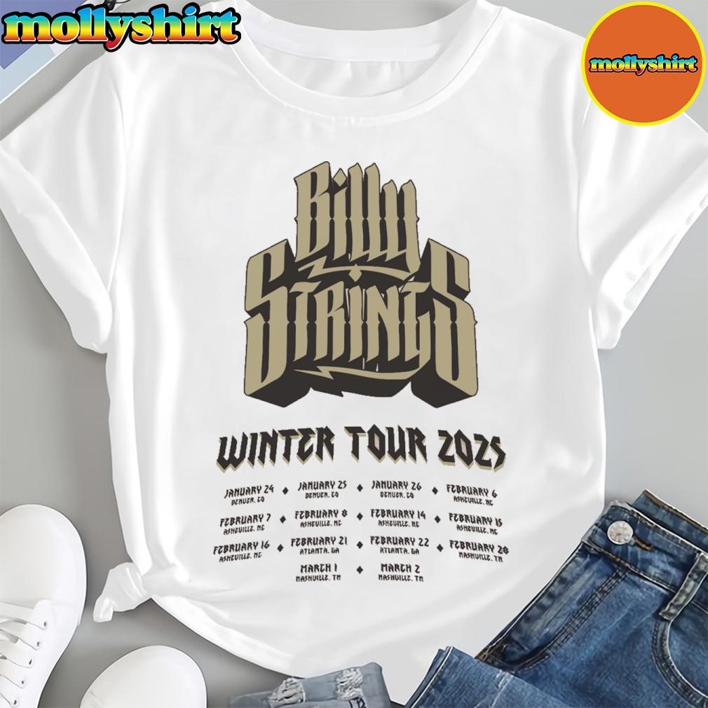 New Billy Strings 3D Logo Winter 2025 Tour With Dates Shirt