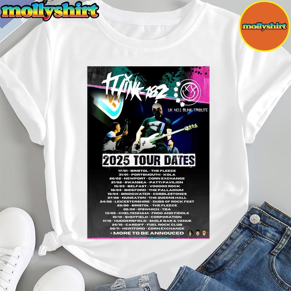New Blink-182 2025 Uk Tour Dates Poster T-Shirt