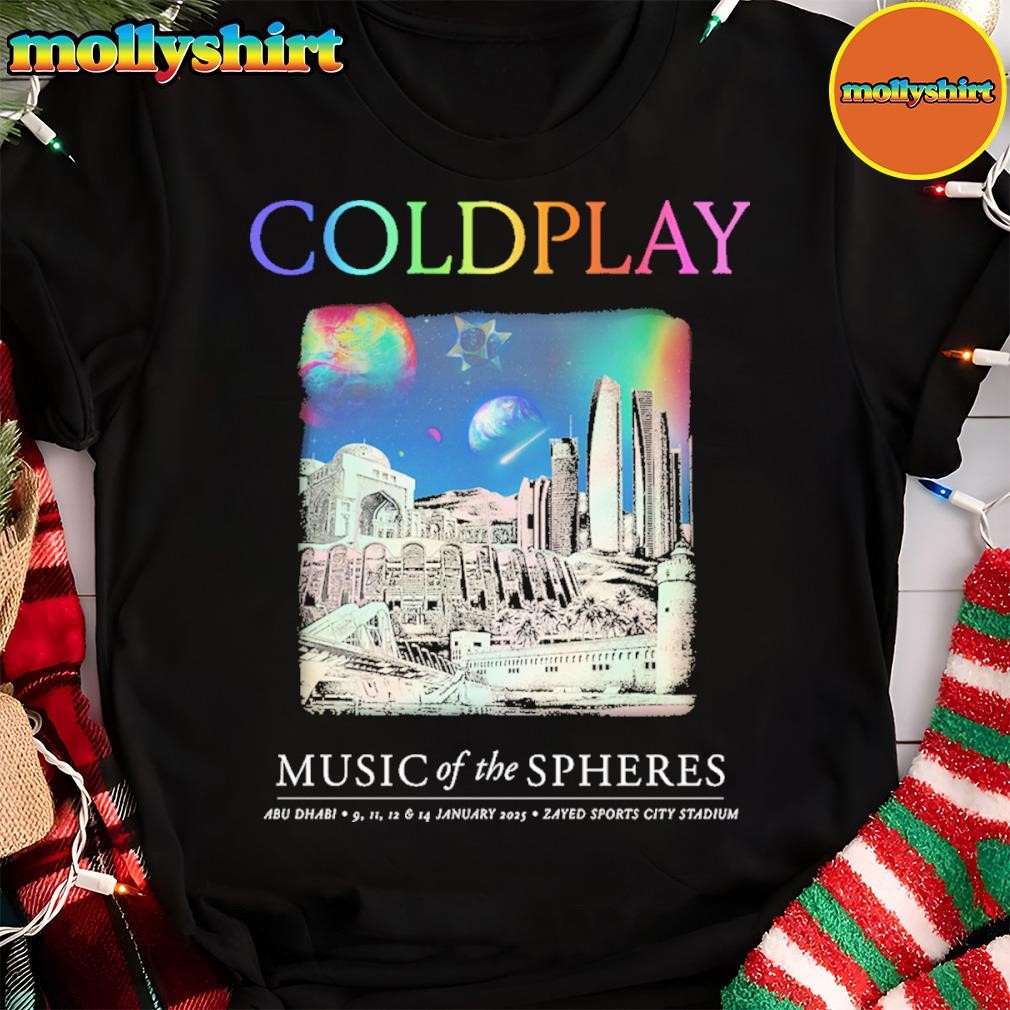 New Official Coldplay Abu Dhabi 2025 Zayed Sports City Stadium On January 9Th 11Th 12Th 14Th Music Of Sphere Tour Limited T-Shirt