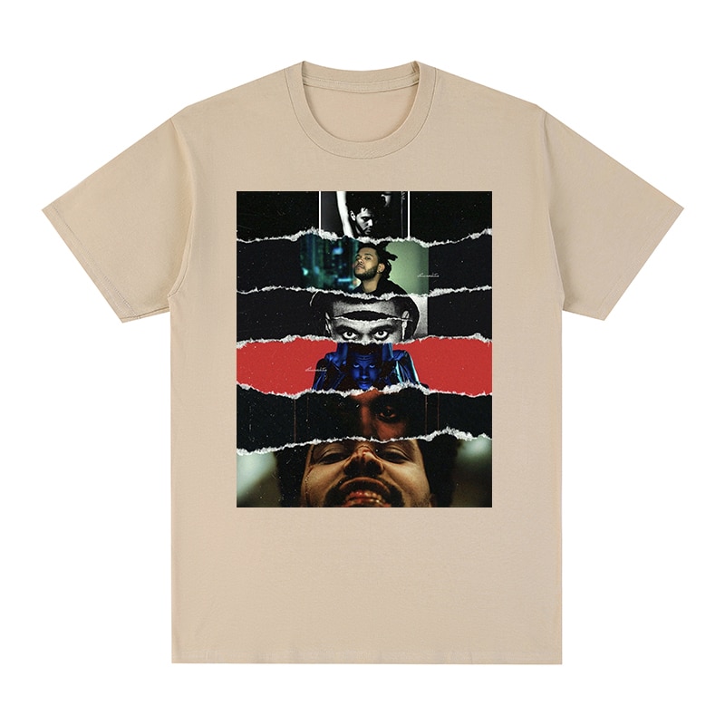 New The Weeknd T-Shirts  The Weeknd Collage Retro Vintage Graphic T-Shirt