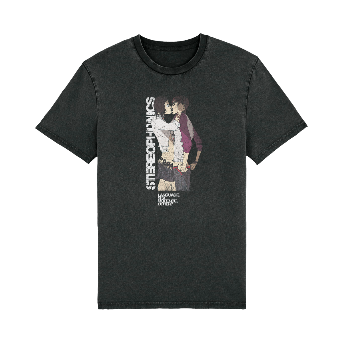 Stereophonics Vintage Language.Sex.Violence.Other? Faded Black T-Shirt