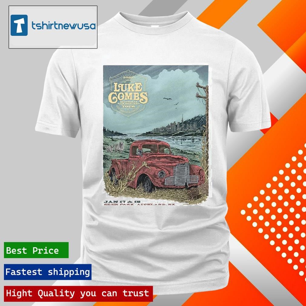 New Official Luke Combs Event Poster Australia New Zealand Tour 2025 At Eden Park In Auckland Nz On January 17 And 18 2025 Unisex Shirts