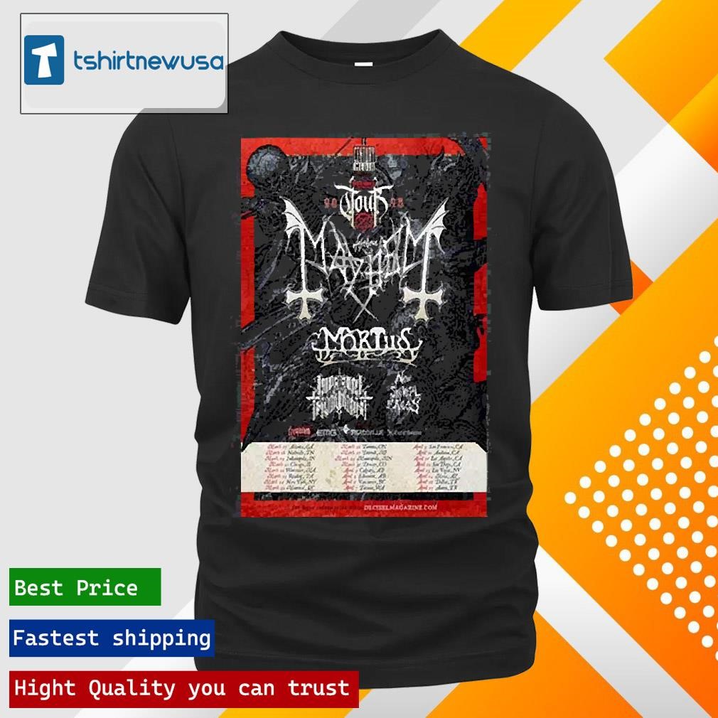 New Premium Mayhem Decibel Magazine Tour 2025 T Shirts