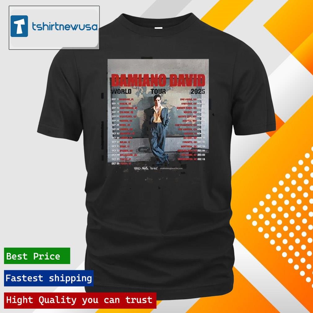 New Funny Damiano David The First World Tour 2025 Tour Date List Two Sides Unisex T Shirts