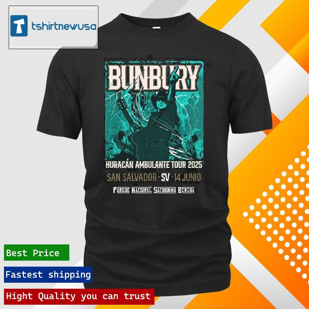 New Original Enrique Bunbury Huracan Ambulante Tour 2025 Poster For Show In San Salvador At El Salvador June 14 2025 Unisex T Shirts