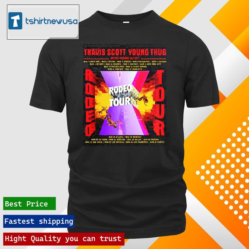 New Official Travis Scott X Young Thug X Metro Boomin Dj Set Rodeo Tour 2025 Two Sides Unisex Shirts