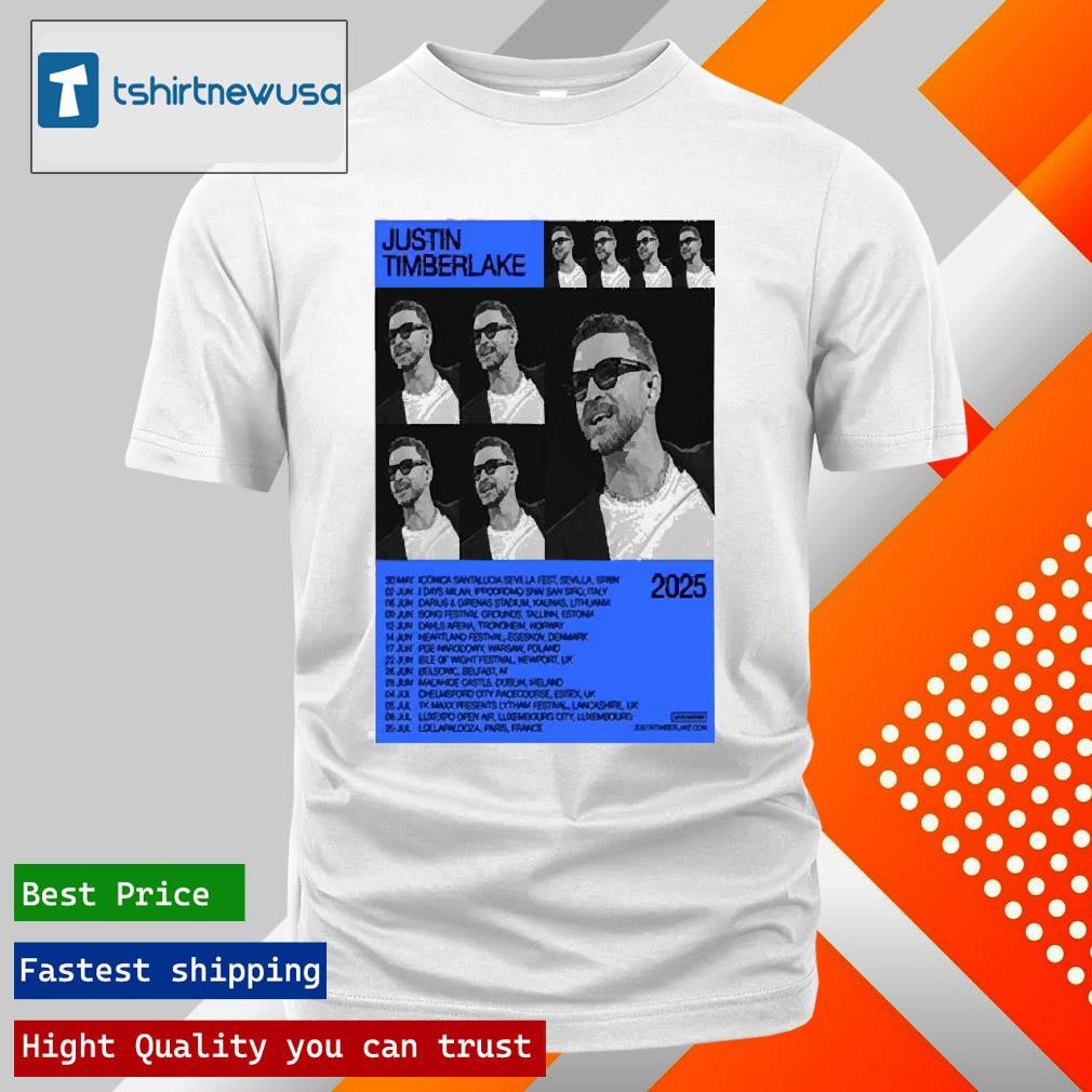 New Official Justin Timberlake Europe Tour 2025 Shirts