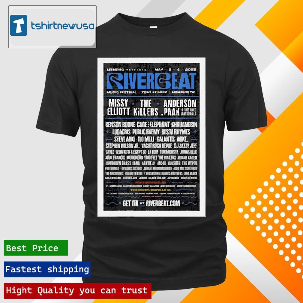 New Top Tour Poster Riverbeat Music Festival In Memphis Tn On May 2 4 2025 T Shirts