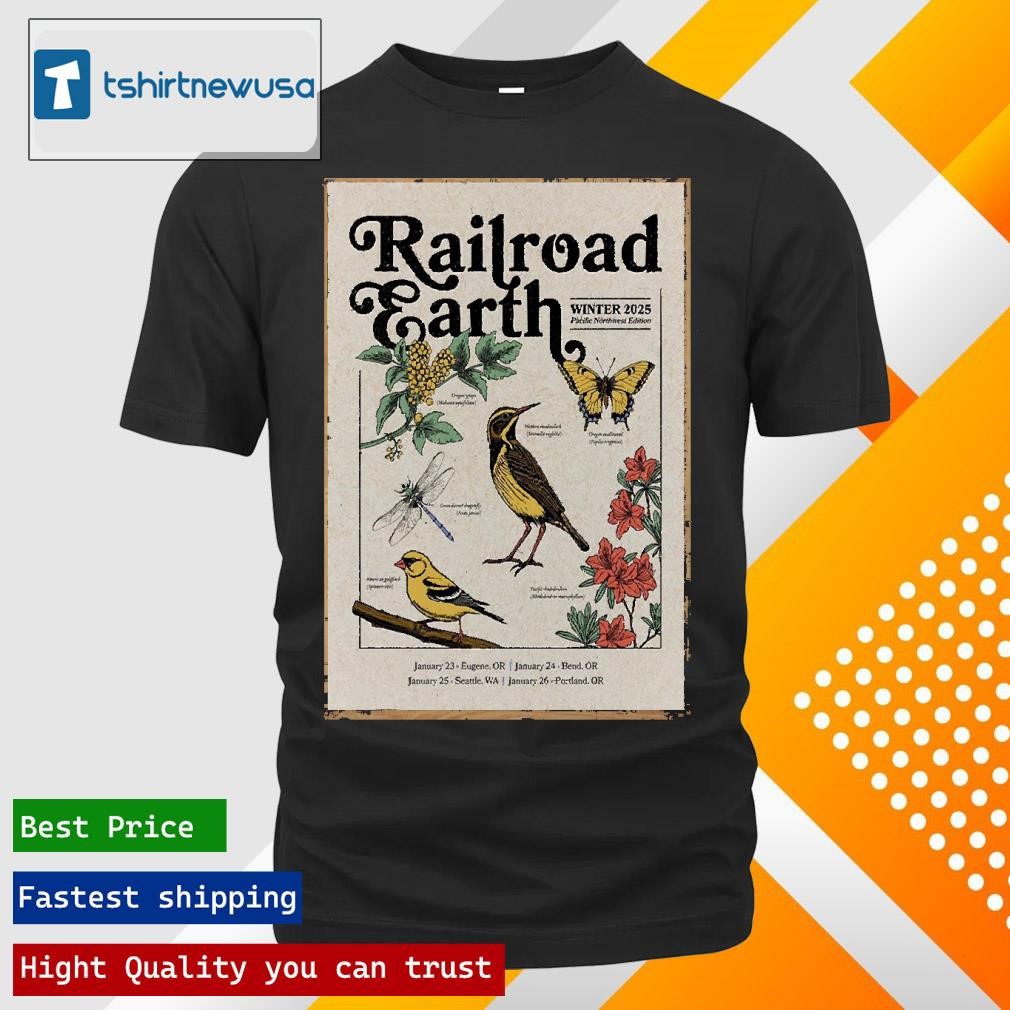 Best Railroad Earth Winter 2025 Pacific Northwest Tour From January 23Rd To 26Th 2025 T-Shirt
