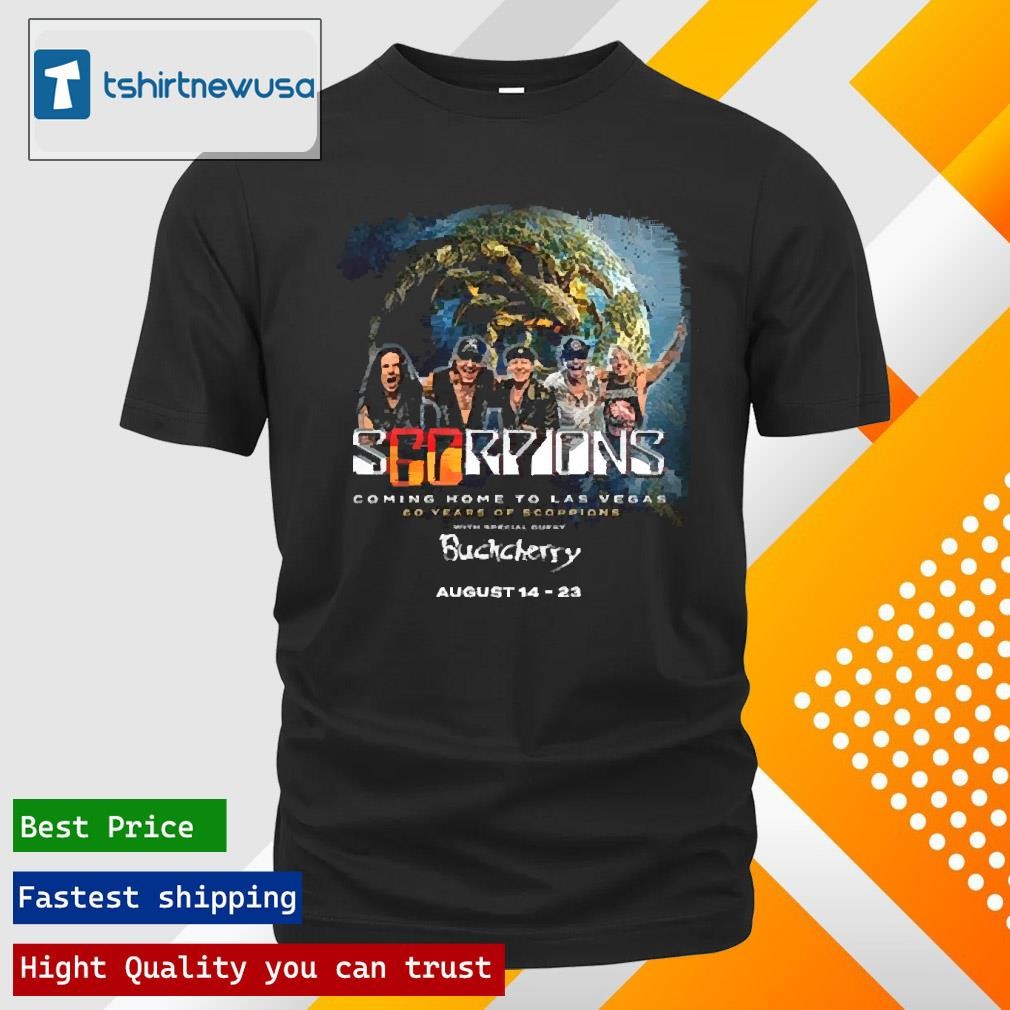 Best Scorpions Coming Home To Las Vegas 60 Years Of Scorpions Tour On August 14 And 23 2025 Unisex T Shirts