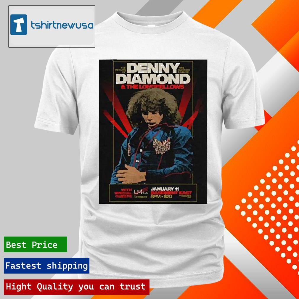 New Official Denny Diamond The Basement East Nashville Tn January 11 2025 Tour Poster T-Shirt
