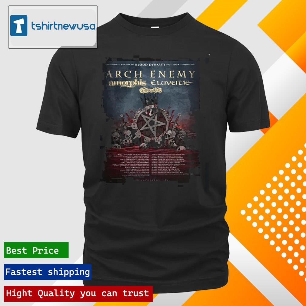 Original Arch Enemy European Blood Dynasty 2025 Tour Schedule Dates List Home Decor Poster Canvas Two Sides Unisex T Shirts