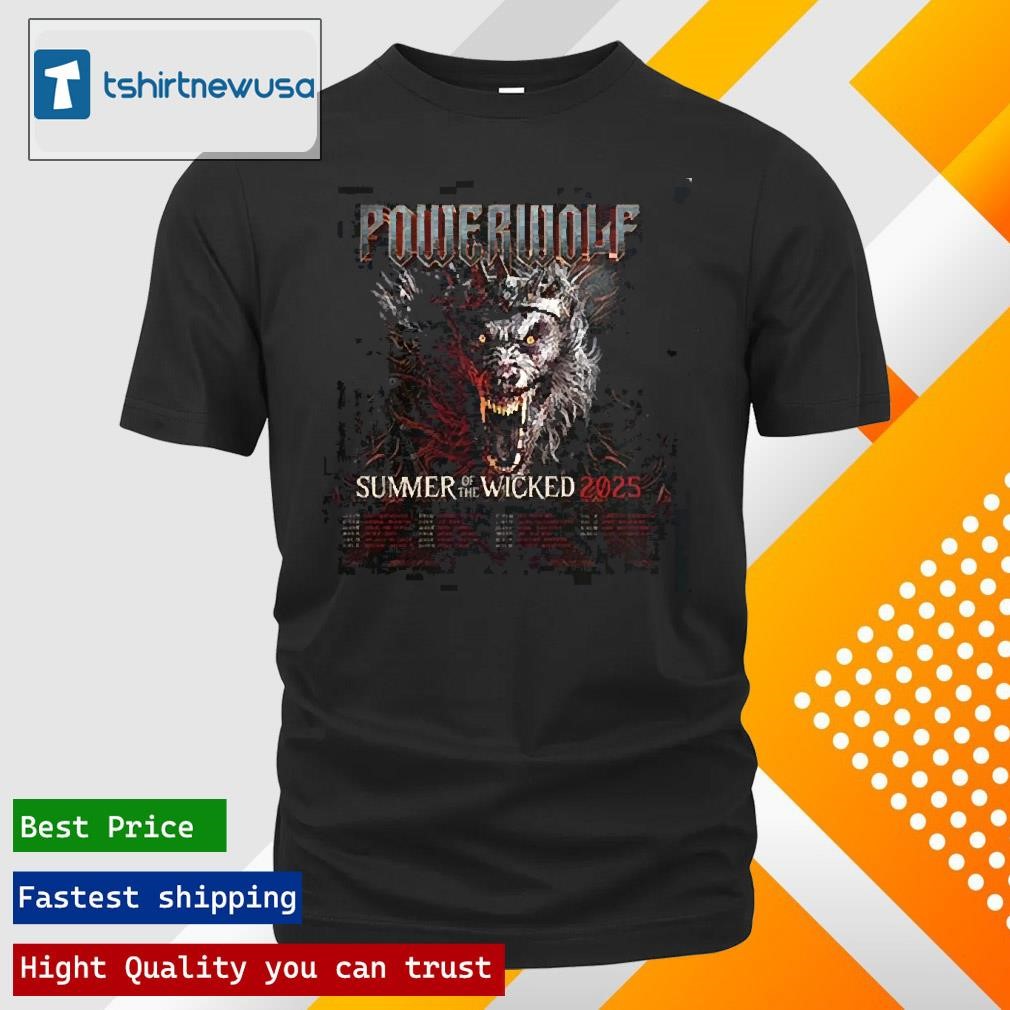 Top Powerwolf Summer Of The Wicked 2025 Tour Dates List Two Sides Unisex T Shirts