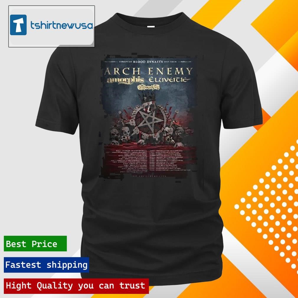 Official Arch Enemy European Blood Dynasty 2025 Tour Schedule Dates List Home Decor Poster Canvas Two Sides Unisex T Shirts
