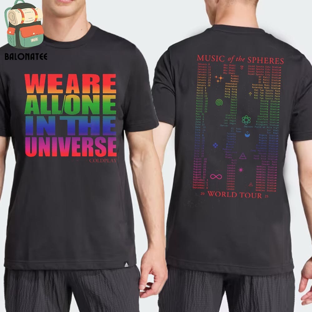 New Coldplay We Are All One In The Universe Music Of The Spheres World Tour 2025 Two Sides Classic T-Shirt